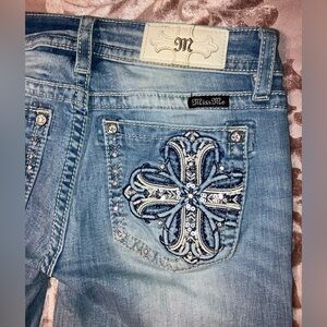 Miss Me Light Blue Embroidered Boot Cut Jeans